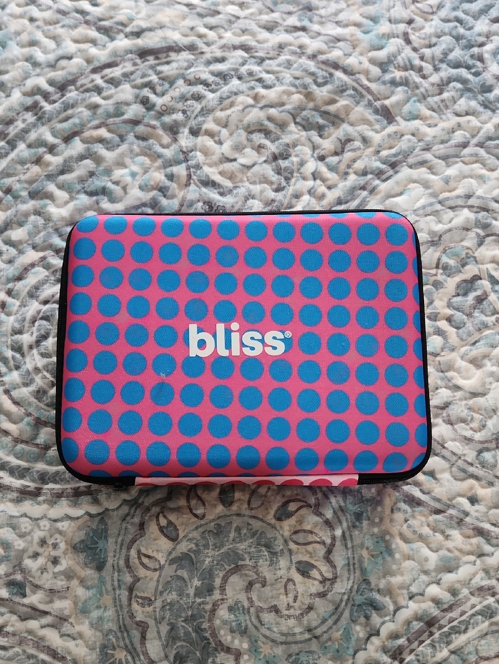 Bliss Mini Travel Kit Bag in Pink and Teal Polka Dot - Picture 7 of 7